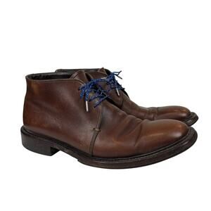 Prada Brown Square Toe Chukka Leather Boots Men's 7